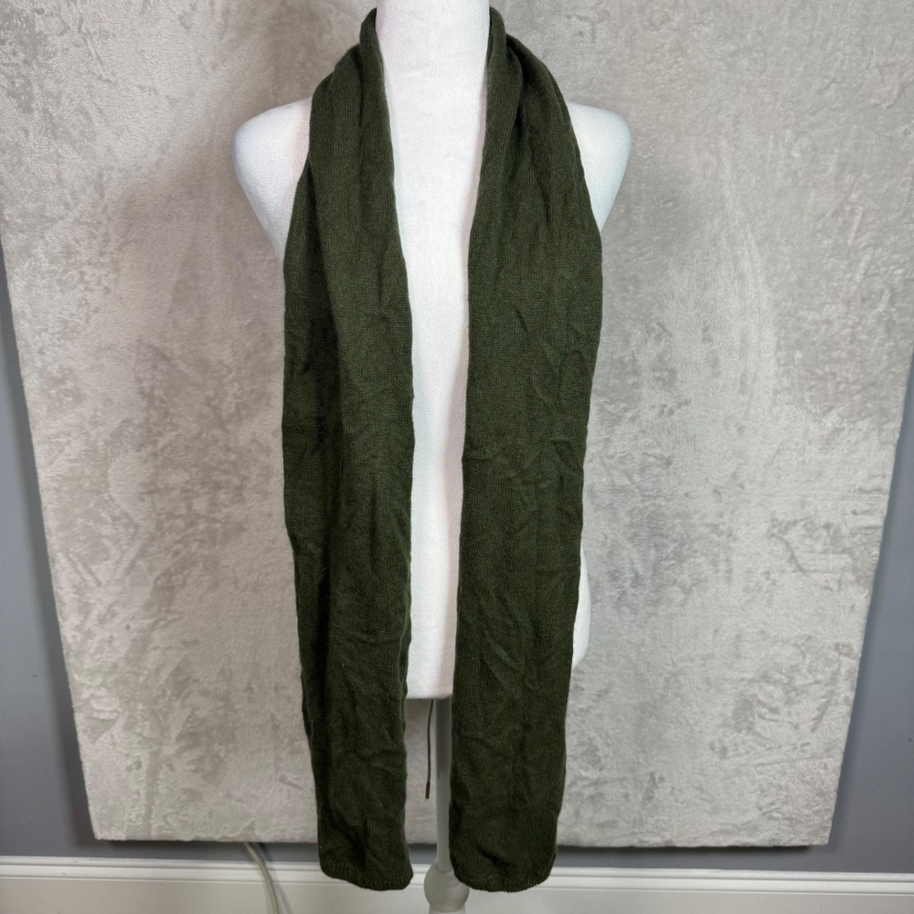 Hannah Rose Womens 100% Cashmere‎ Scarf Olive Green Knit Luxury Winter Accessory